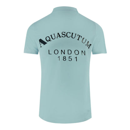 Light Blue - Back - Aquascutum Mens London 1851 Polo Shirt