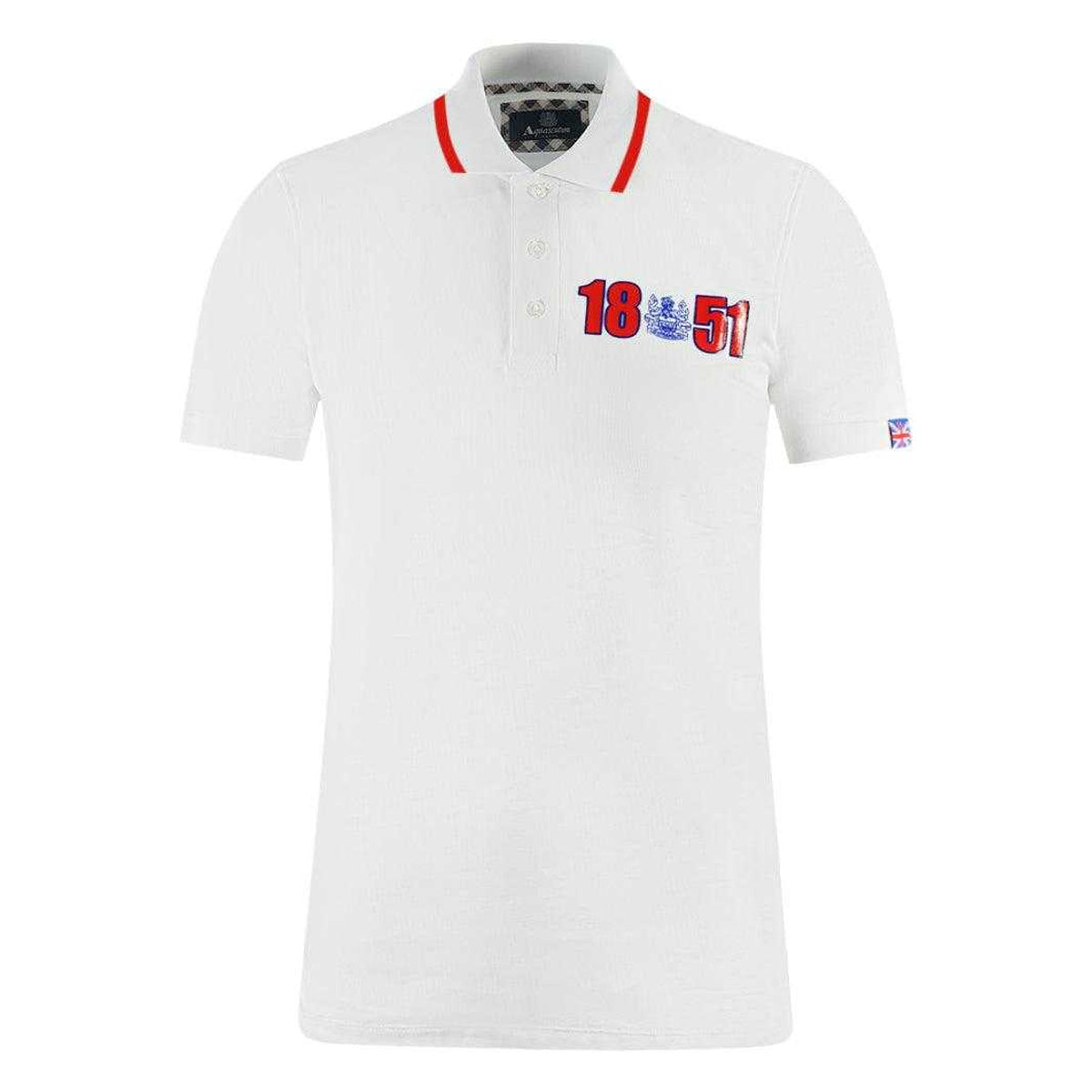 White - Front - Aquascutum Mens London 1851 Polo Shirt