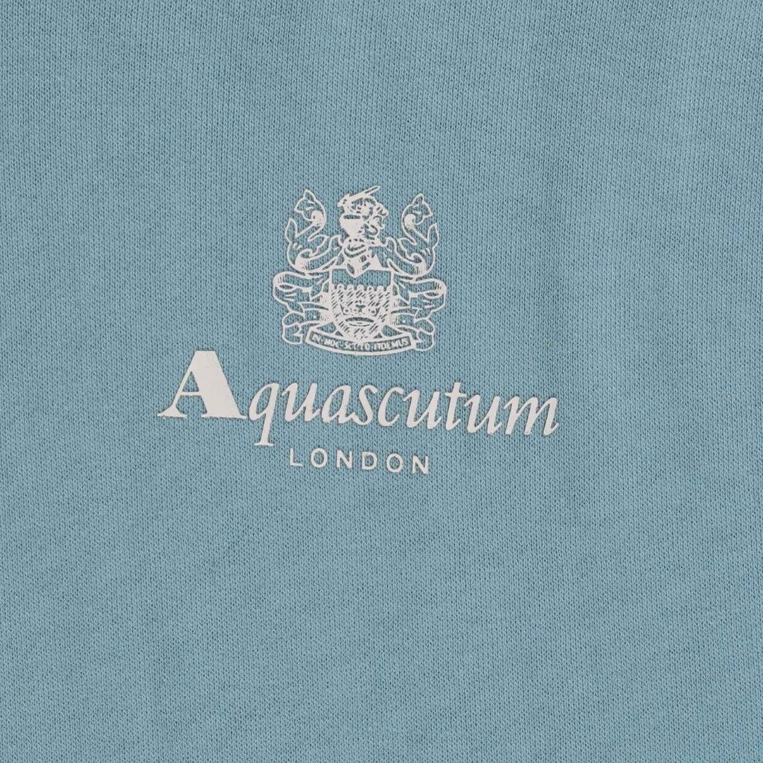 Light Blue - Side - Aquascutum Mens Active Small Logo Hoodie