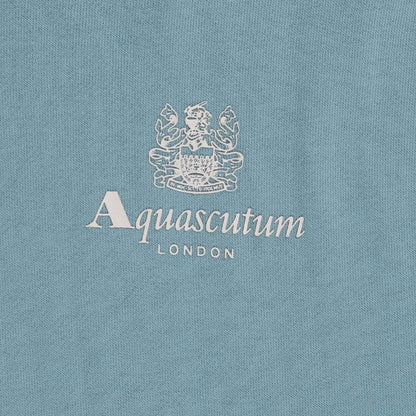 Light Blue - Side - Aquascutum Mens Active Small Logo Hoodie