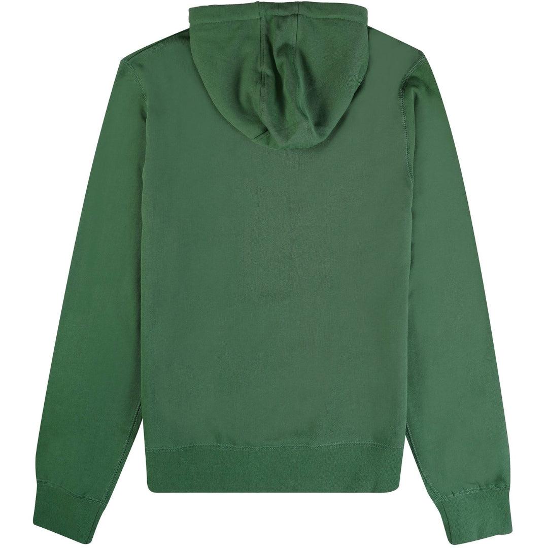 Bottle Green - Back - Aquascutum Mens Active Small Logo Hoodie