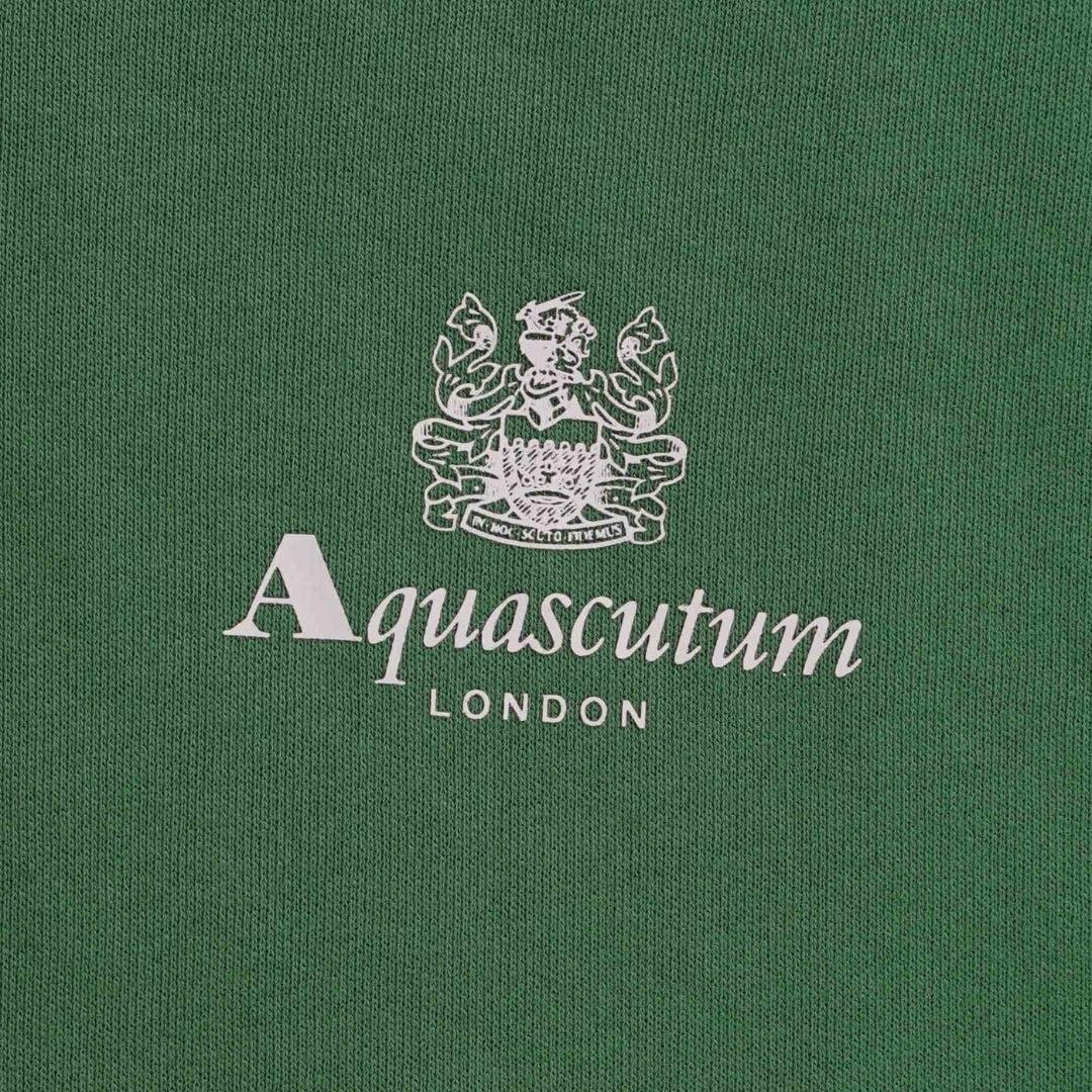 Bottle Green - Side - Aquascutum Mens Active Small Logo Hoodie