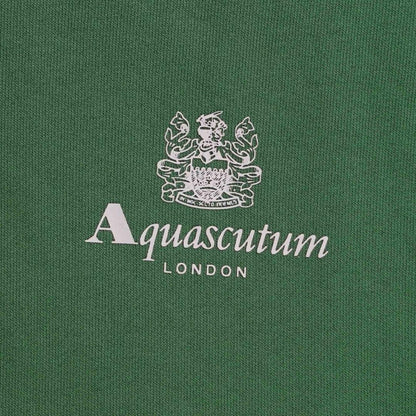 Bottle Green - Side - Aquascutum Mens Active Small Logo Hoodie