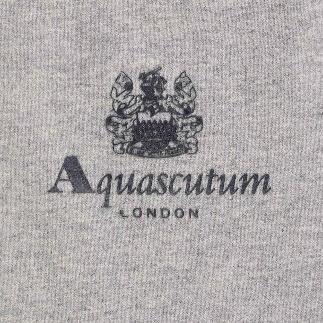 Grey - Side - Aquascutum Mens Active Small Logo Hoodie