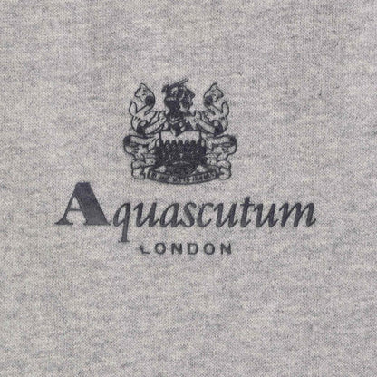 Grey - Side - Aquascutum Mens Active Small Logo Hoodie