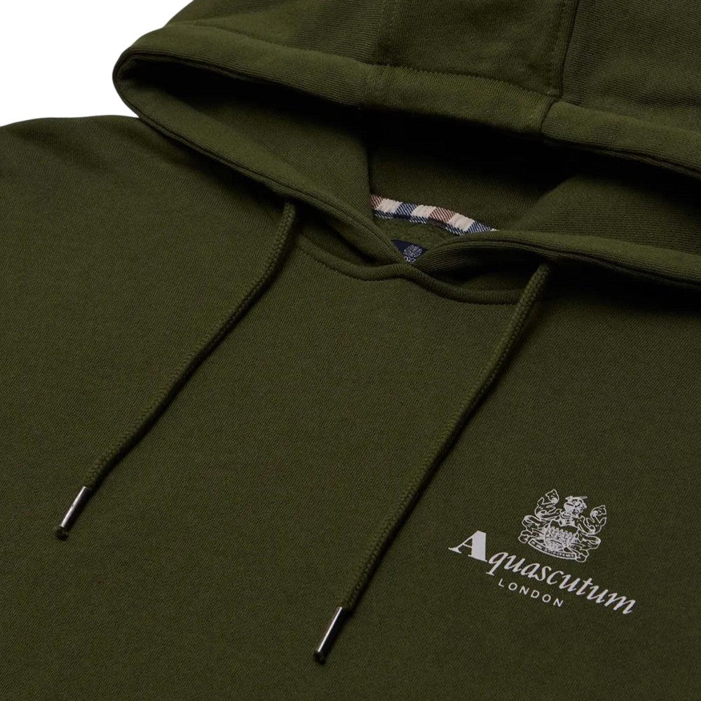 Green - Side - Aquascutum Mens Active Small Logo Hoodie