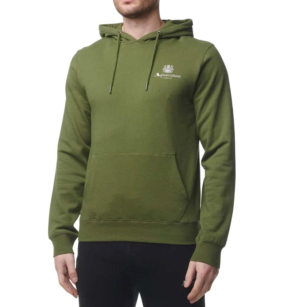 Green - Lifestyle - Aquascutum Mens Active Small Logo Hoodie