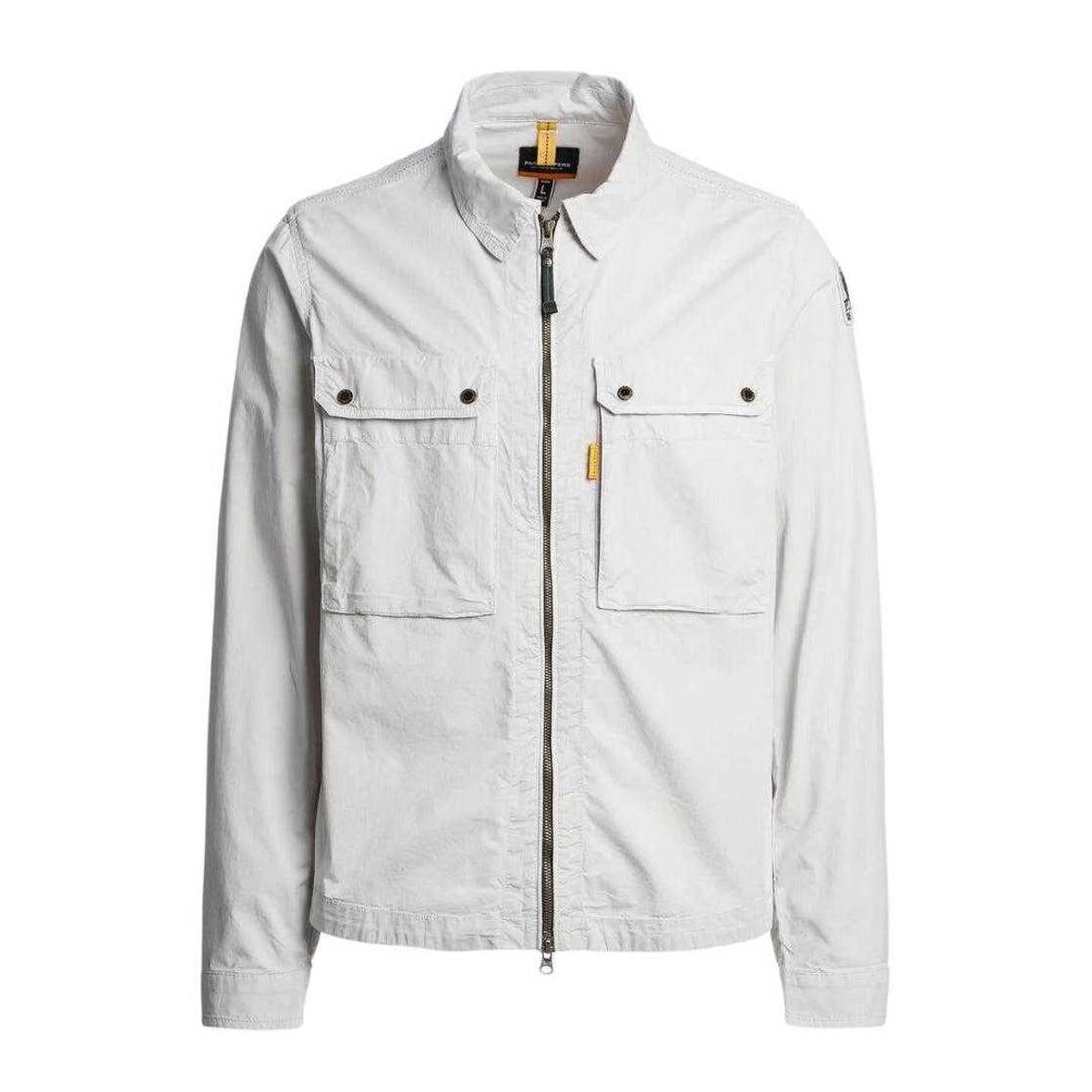 White - Front - Parajumpers Mens Tel Ghiacco Overshirt