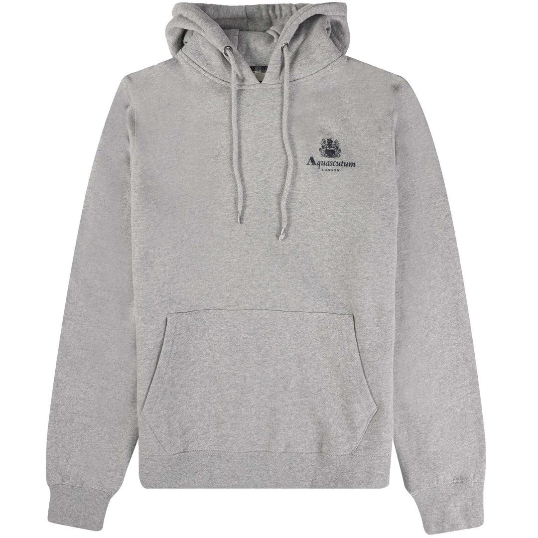 Grey - Front - Aquascutum Mens Active Small Logo Hoodie