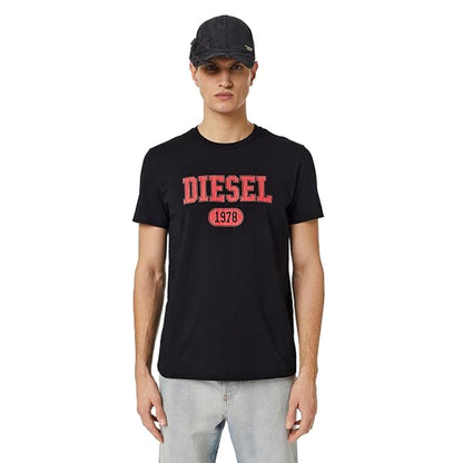 Black - Side - Diesel Mens Caviar Logo T-Shirt