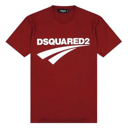Burgundy - Front - DSquared2 Unisex Adult Logo Skinny T-Shirt