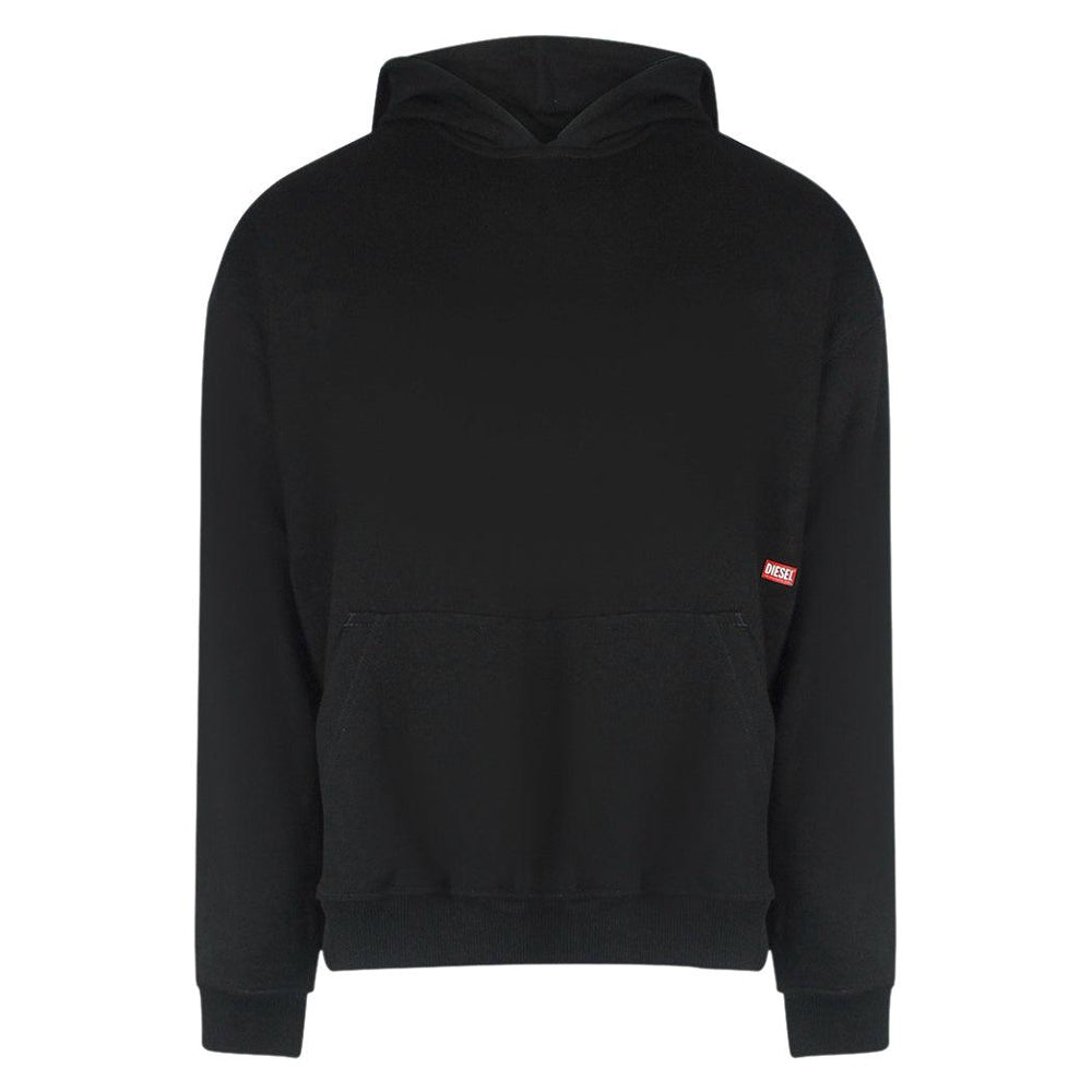 Black - Front - Diesel Mens Graphic Back Print Hoodie