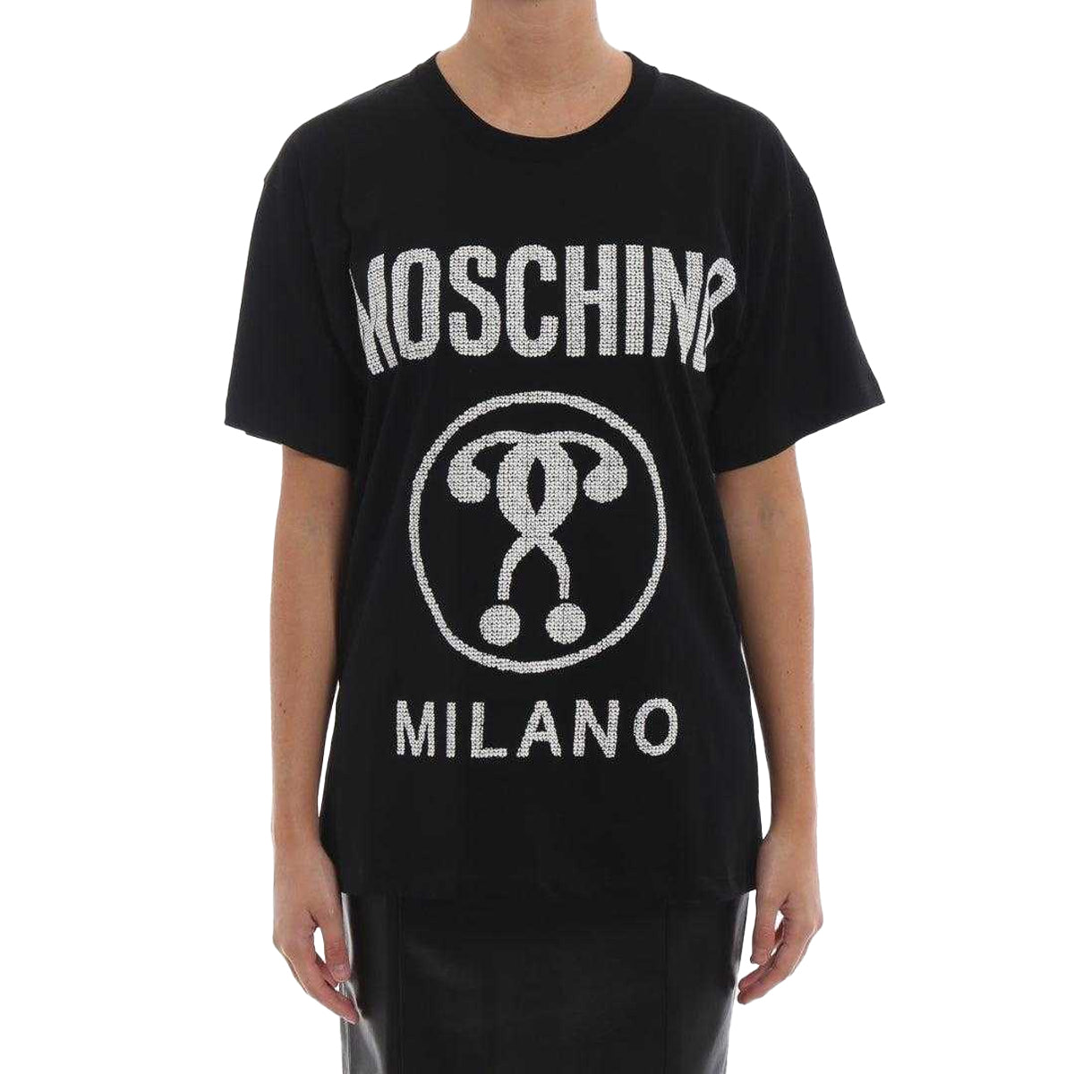 Black - Side - Moschino Mens Question Mark Logo T-Shirt