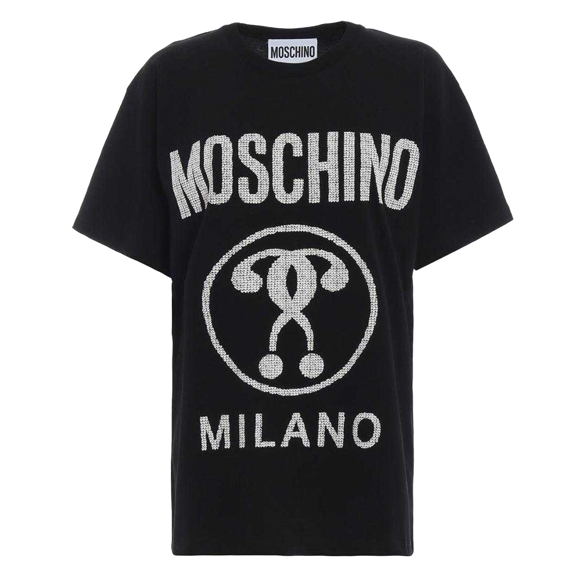 Black - Front - Moschino Mens Question Mark Logo T-Shirt