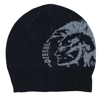 Black - Back - Diesel Unisex Adult Acrylic Scarf & Beanie Set