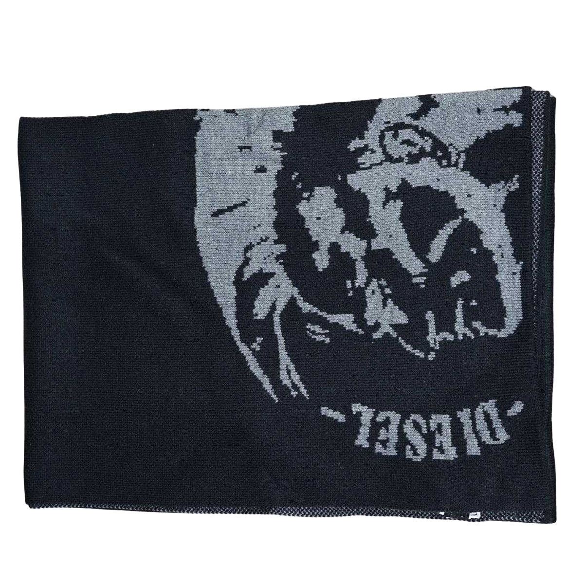 Black - Side - Diesel Unisex Adult Acrylic Scarf & Beanie Set