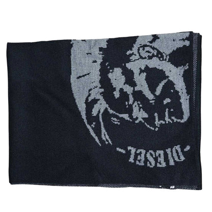 Black - Side - Diesel Unisex Adult Acrylic Scarf & Beanie Set