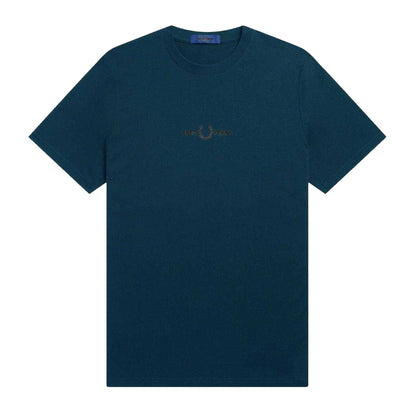 Blue - Front - Fred Perry Childrens-Kids Embroidered T-Shirt