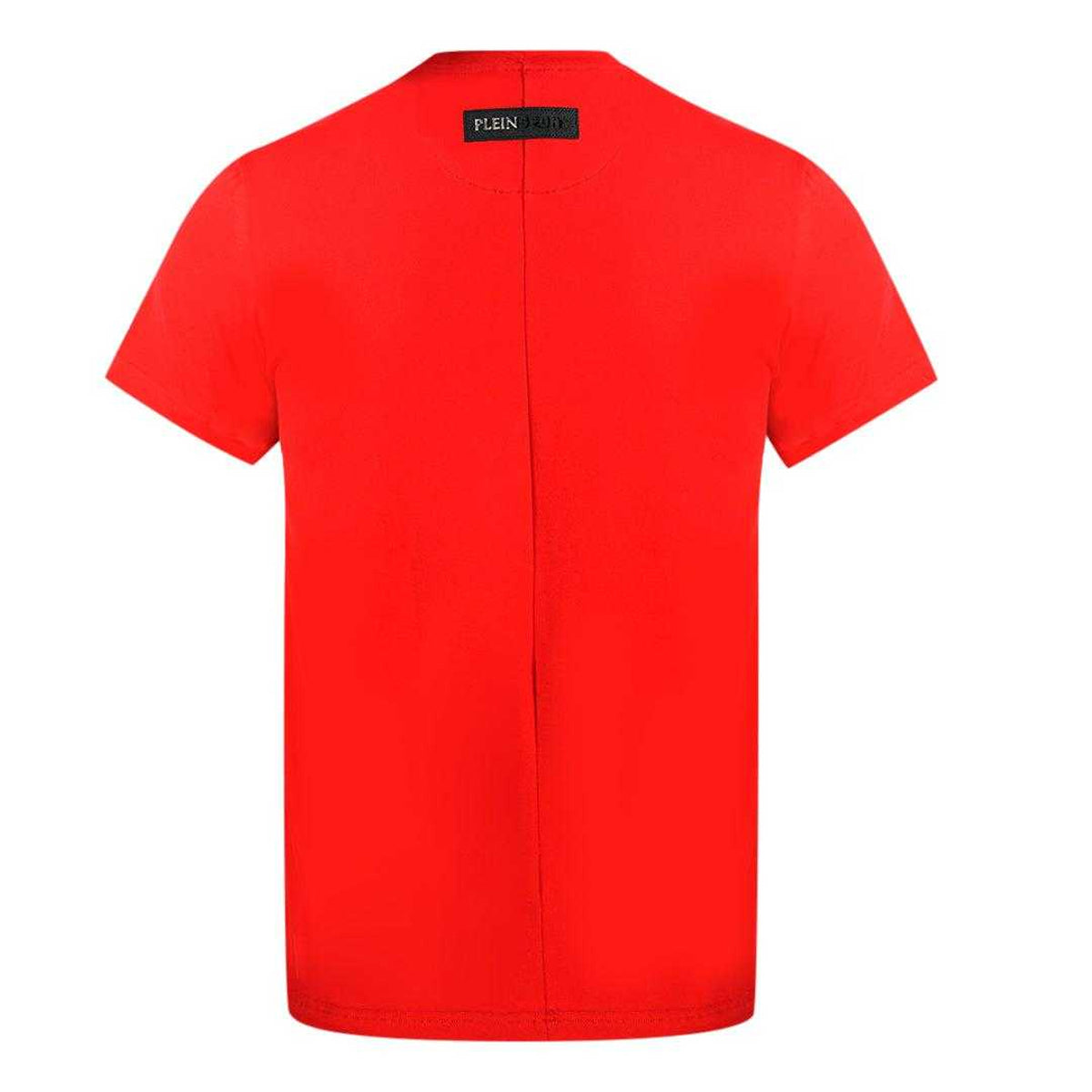 Red - Back - Plein Sport Mens Side Logo T-Shirt