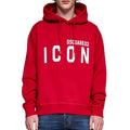 Red - Side - DSquared2 Mens Icon Logo Cool Fit Hoodie