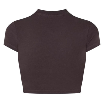 Dark Grey - Back - Off-White Womens-Ladies Bling Bounce Crop T-Shirt