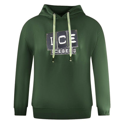 Green - Front - Ice Iceberg Mens Block Logo Hoodie