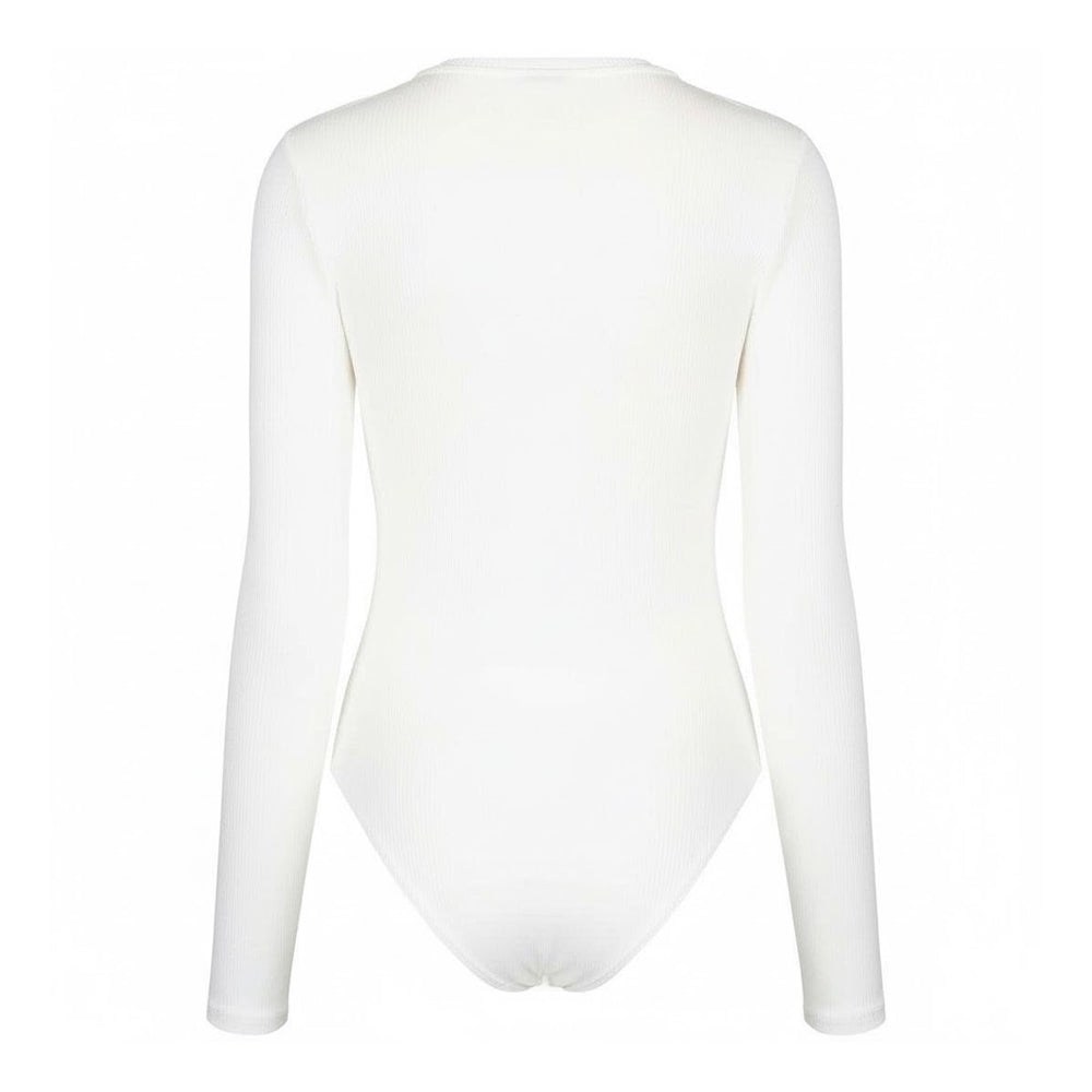 White - Back - Off-White Womens-Ladies Logo Stamp Ribbed Bodysuit