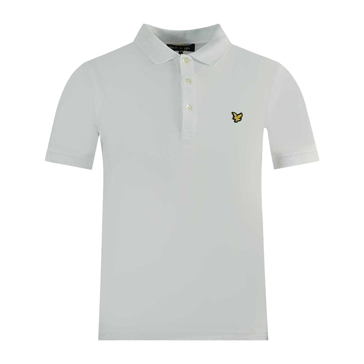 White - Front - Lyle & Scott Mens Plain Logo Polo Shirt