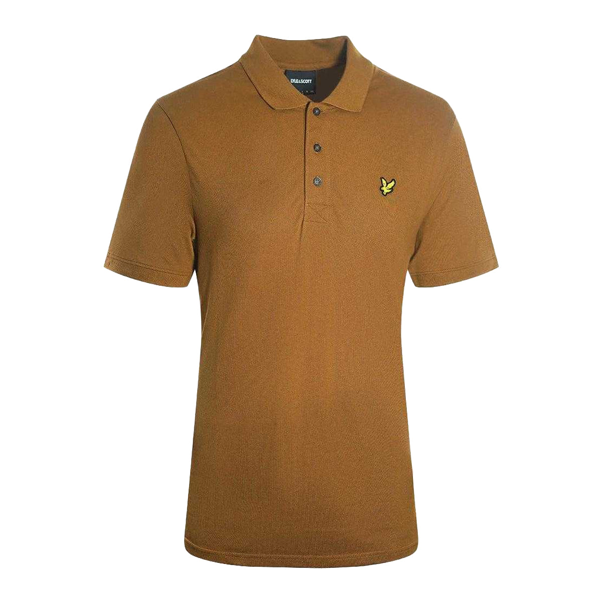 Bronze - Front - Lyle & Scott Mens Plain Logo Polo Shirt
