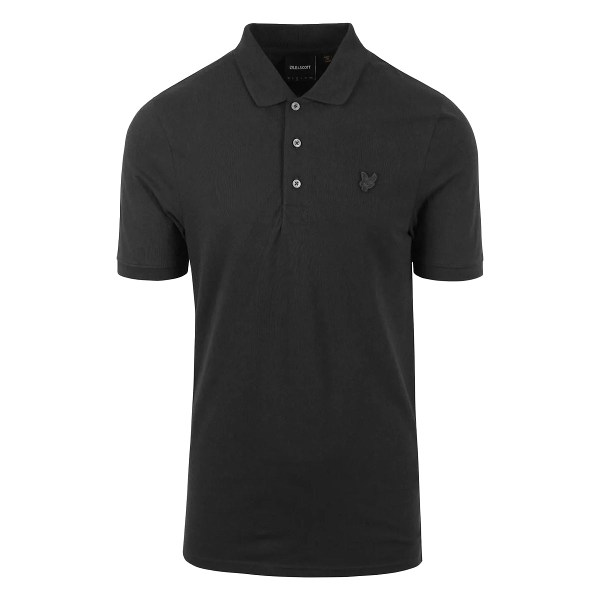 Grey - Front - Lyle & Scott Mens Tonal Eagle Polo Shirt