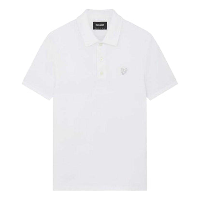 White - Front - Lyle & Scott Mens Tonal Eagle Polo Shirt