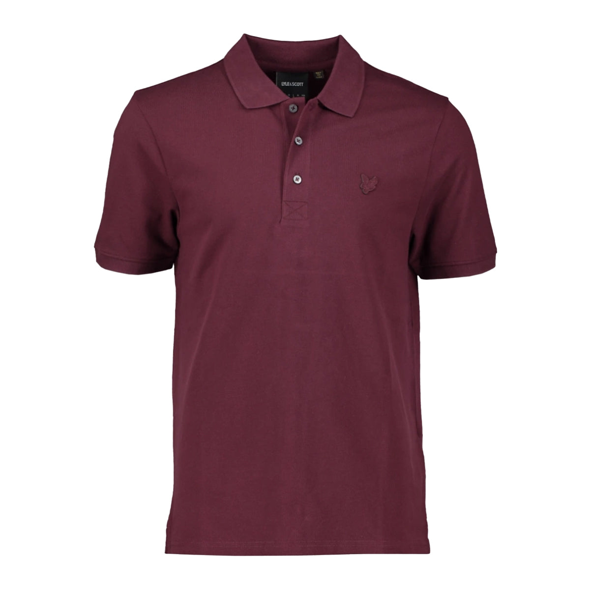 Burgundy - Front - Lyle & Scott Mens Tonal Eagle Polo Shirt