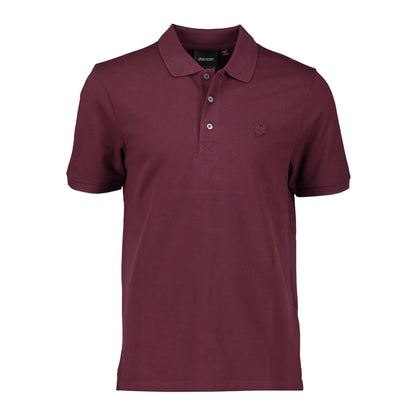 Burgundy - Front - Lyle & Scott Mens Tonal Eagle Polo Shirt