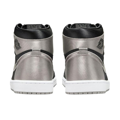 Black-White-Off White - Back - Nike Womens-Ladies Air Jordan 1 Leather Trainers