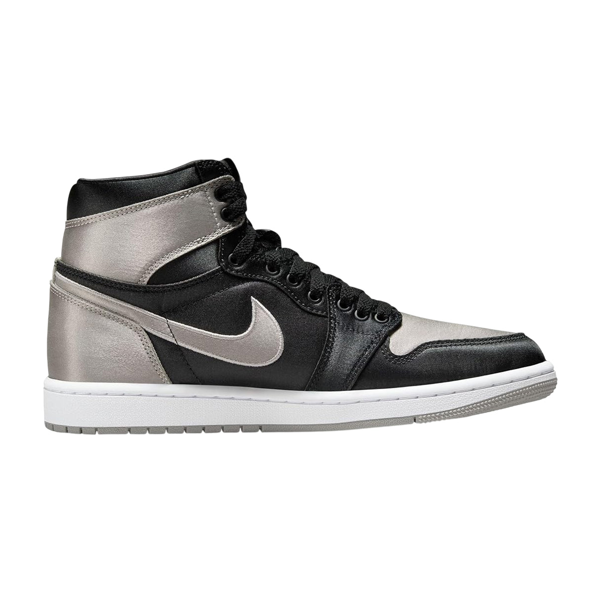 Black-White-Off White - Lifestyle - Nike Womens-Ladies Air Jordan 1 Leather Trainers