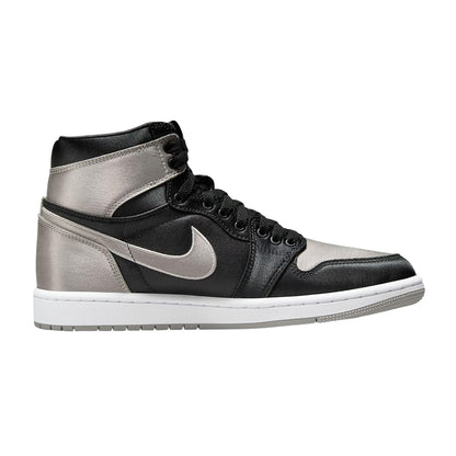 Black-White-Off White - Lifestyle - Nike Womens-Ladies Air Jordan 1 Leather Trainers