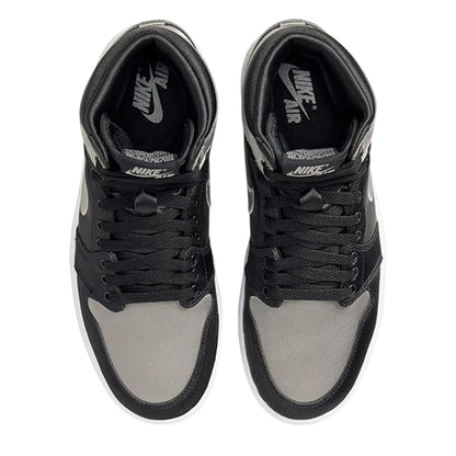 Black-White-Off White - Pack Shot - Nike Womens-Ladies Air Jordan 1 Leather Trainers
