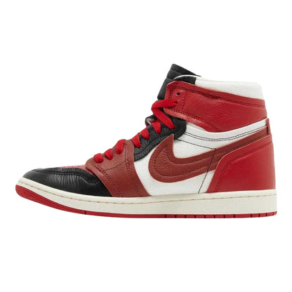 Blue-Black-White - Side - Nike Womens-Ladies Air Jordan 1 Leather Trainers