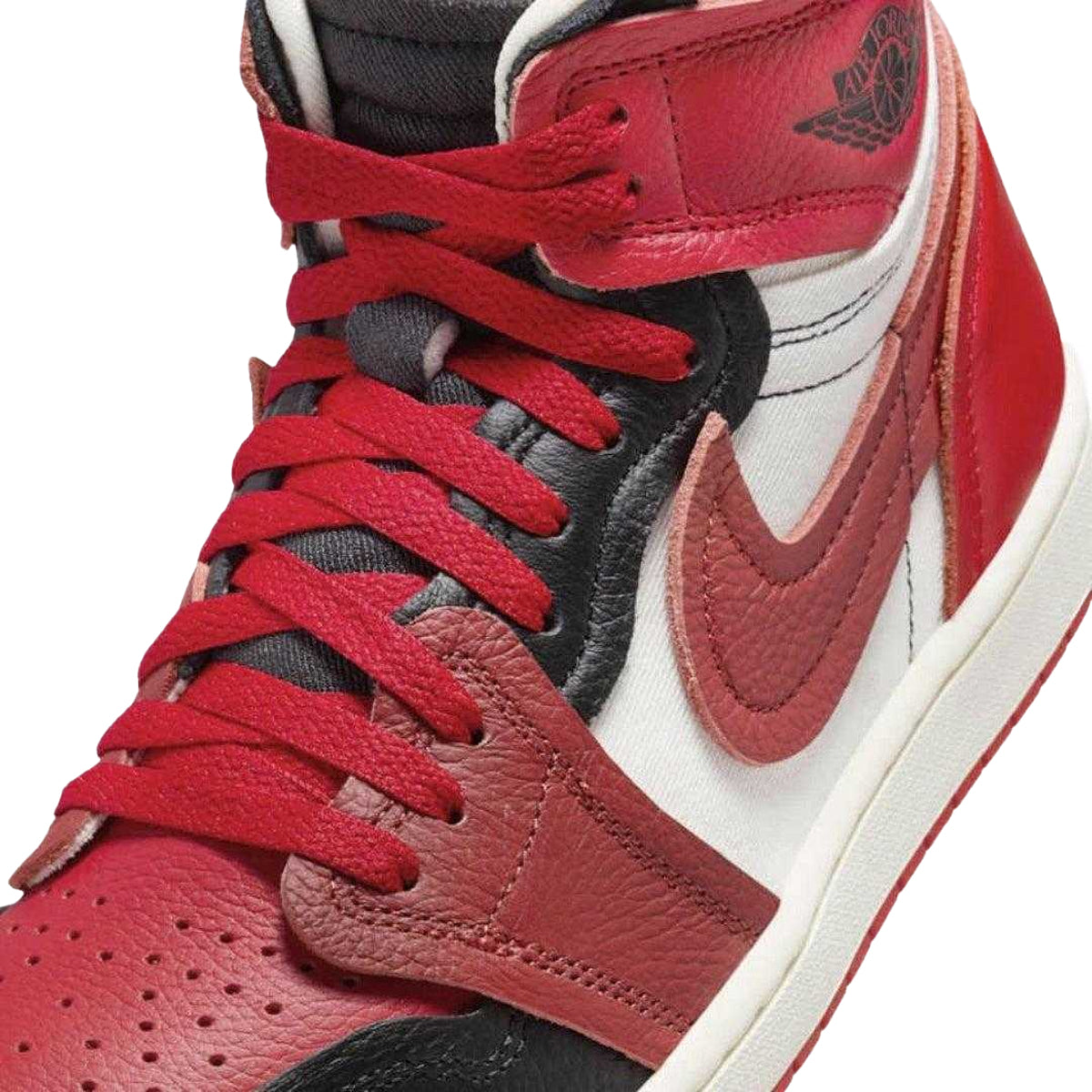 Blue-Black-White - Pack Shot - Nike Womens-Ladies Air Jordan 1 Leather Trainers