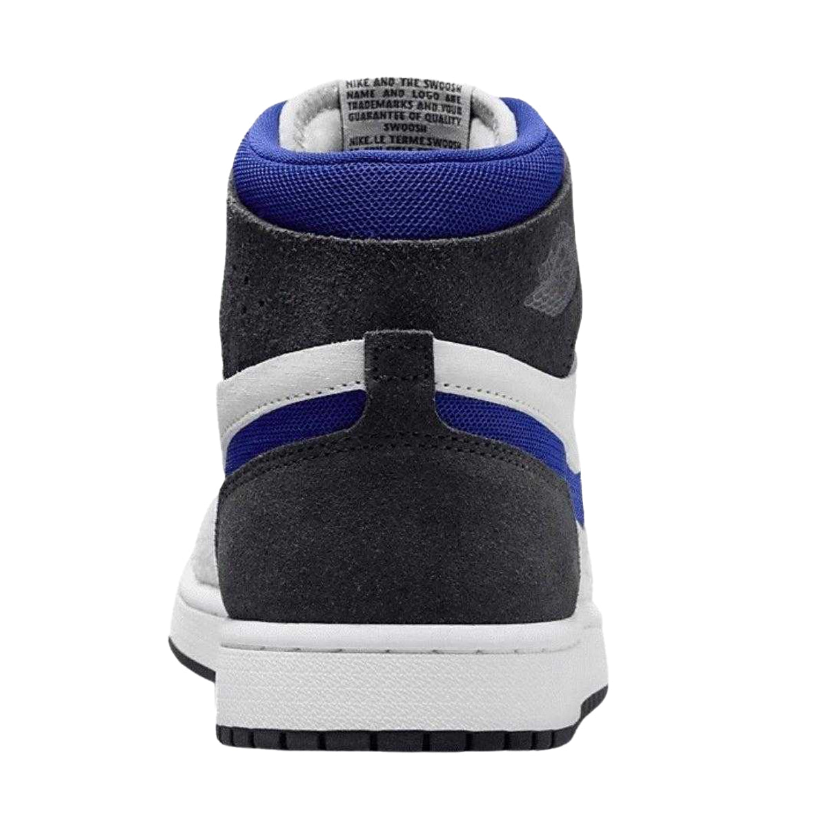 White-Black-Blue - Back - Nike Womens-Ladies Air Jordan 1 Leather Trainers
