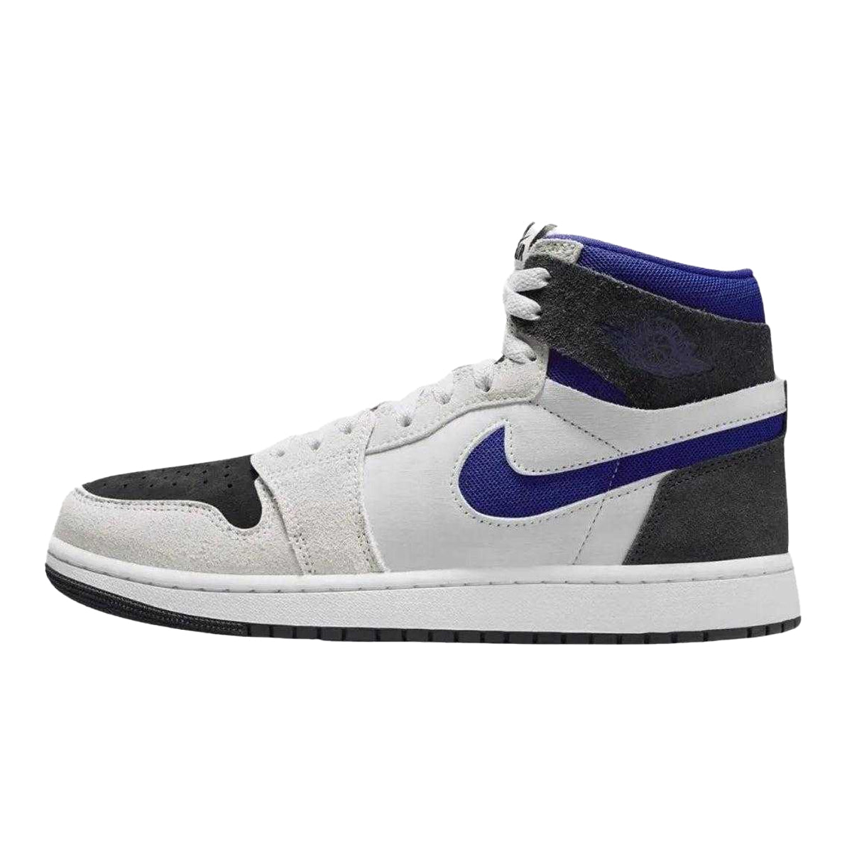 White-Black-Blue - Side - Nike Womens-Ladies Air Jordan 1 Leather Trainers