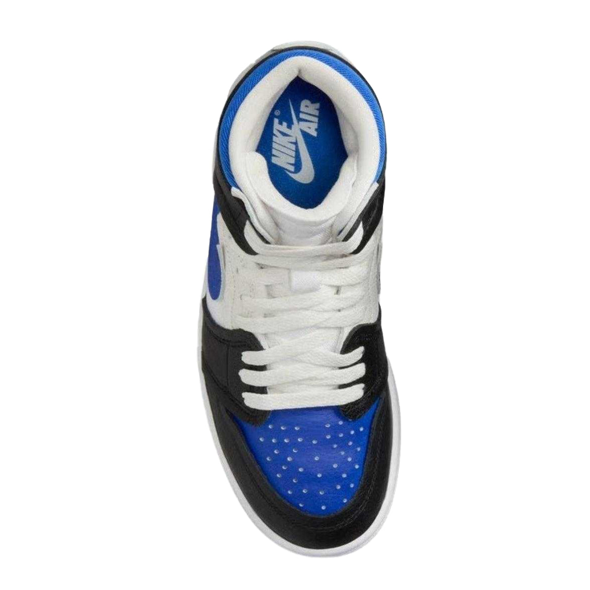 White-Black-Blue - Pack Shot - Nike Womens-Ladies Air Jordan 1 Leather Trainers