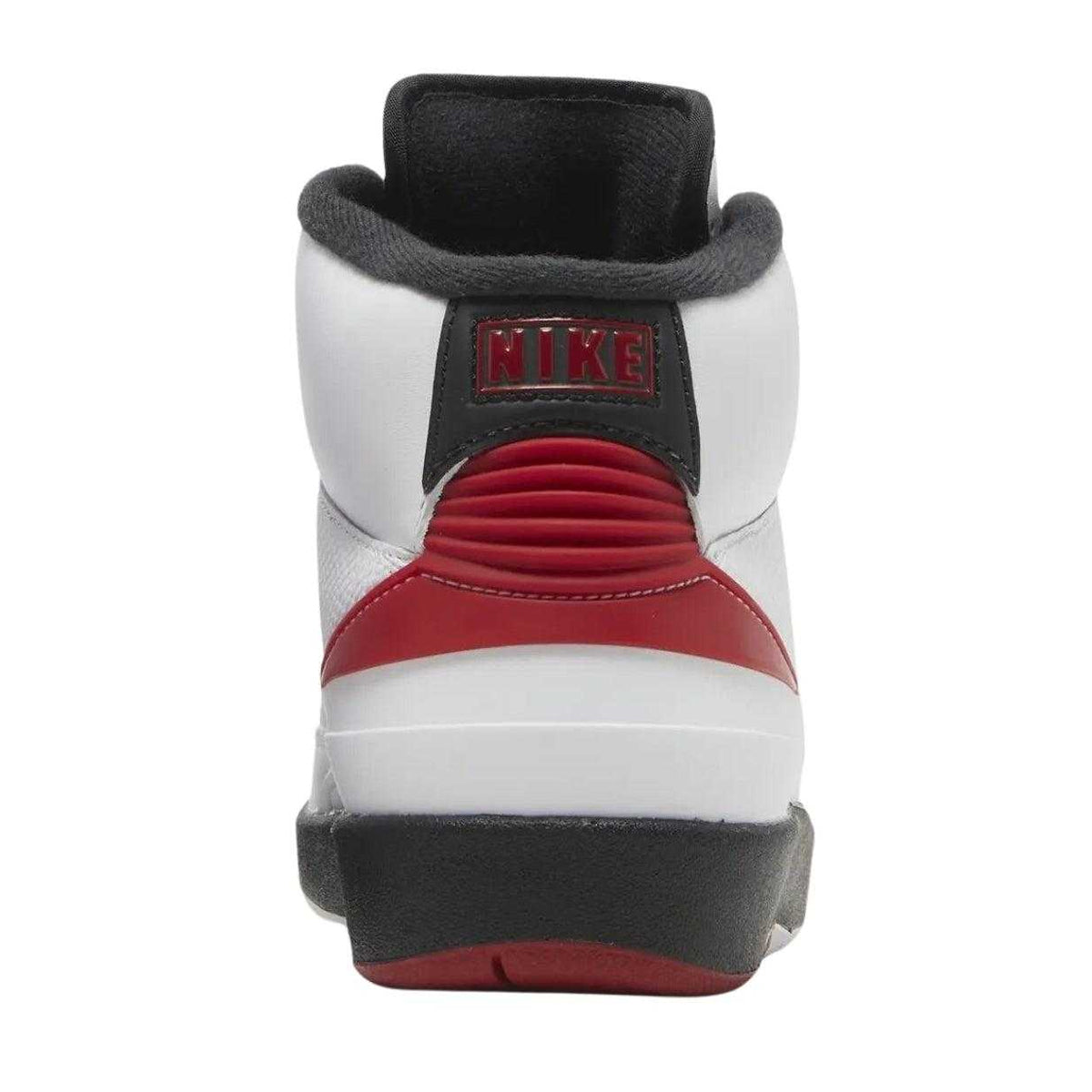 White-Red - Back - Nike Mens Air Jordan 2 Retro Leather Trainers