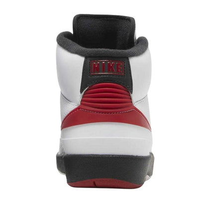 White-Red - Back - Nike Mens Air Jordan 2 Retro Leather Trainers