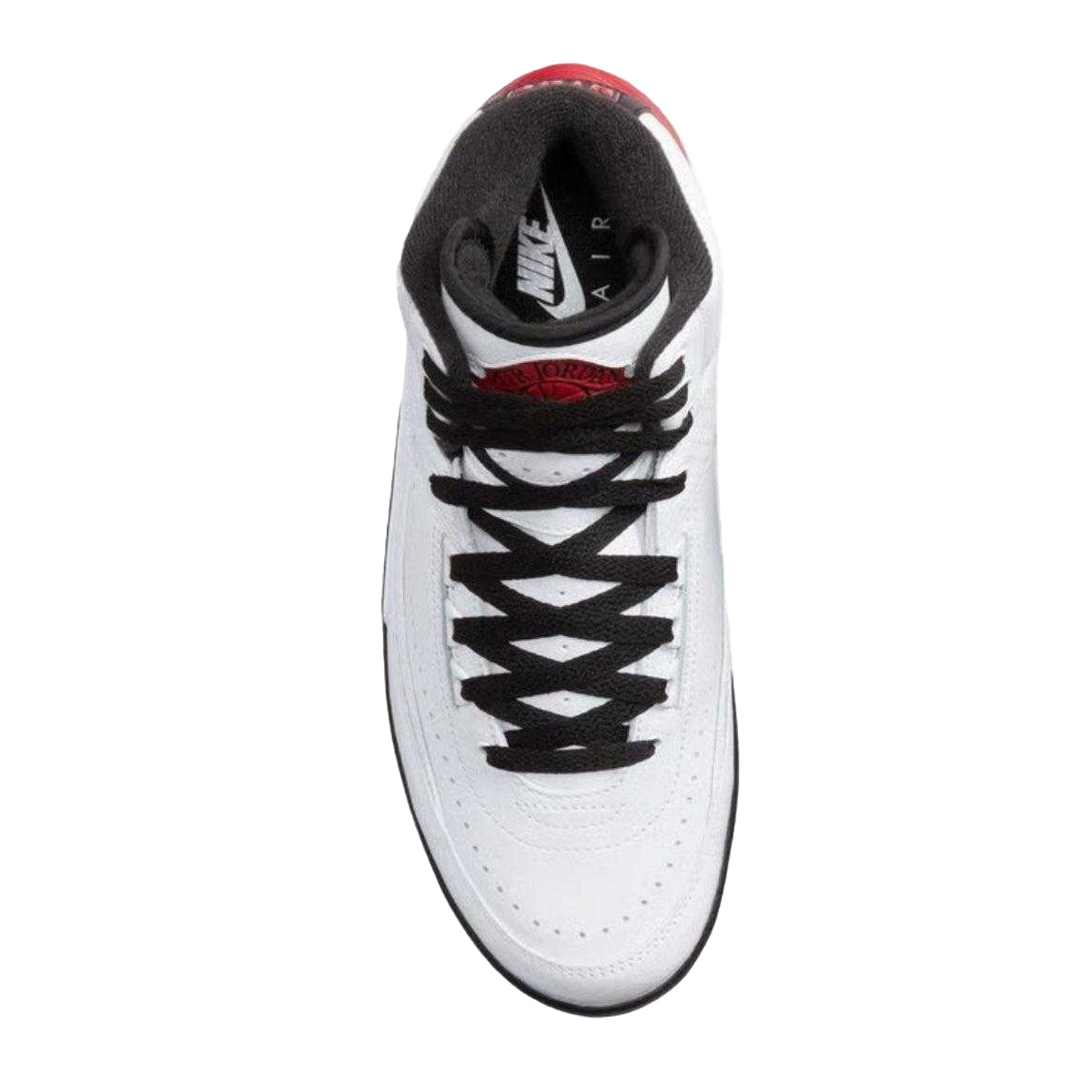 White-Red - Lifestyle - Nike Mens Air Jordan 2 Retro Leather Trainers