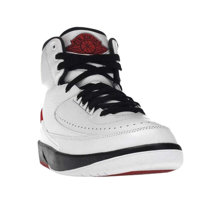 White-Red - Pack Shot - Nike Mens Air Jordan 2 Retro Leather Trainers