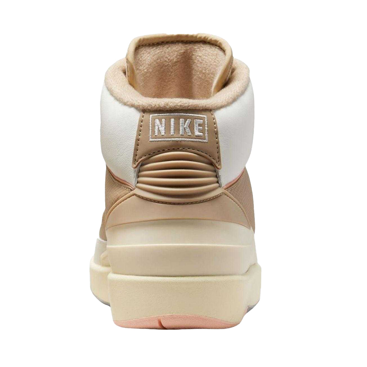 White-Tan - Back - Nike Mens Air Jordan 2 Retro Leather Trainers