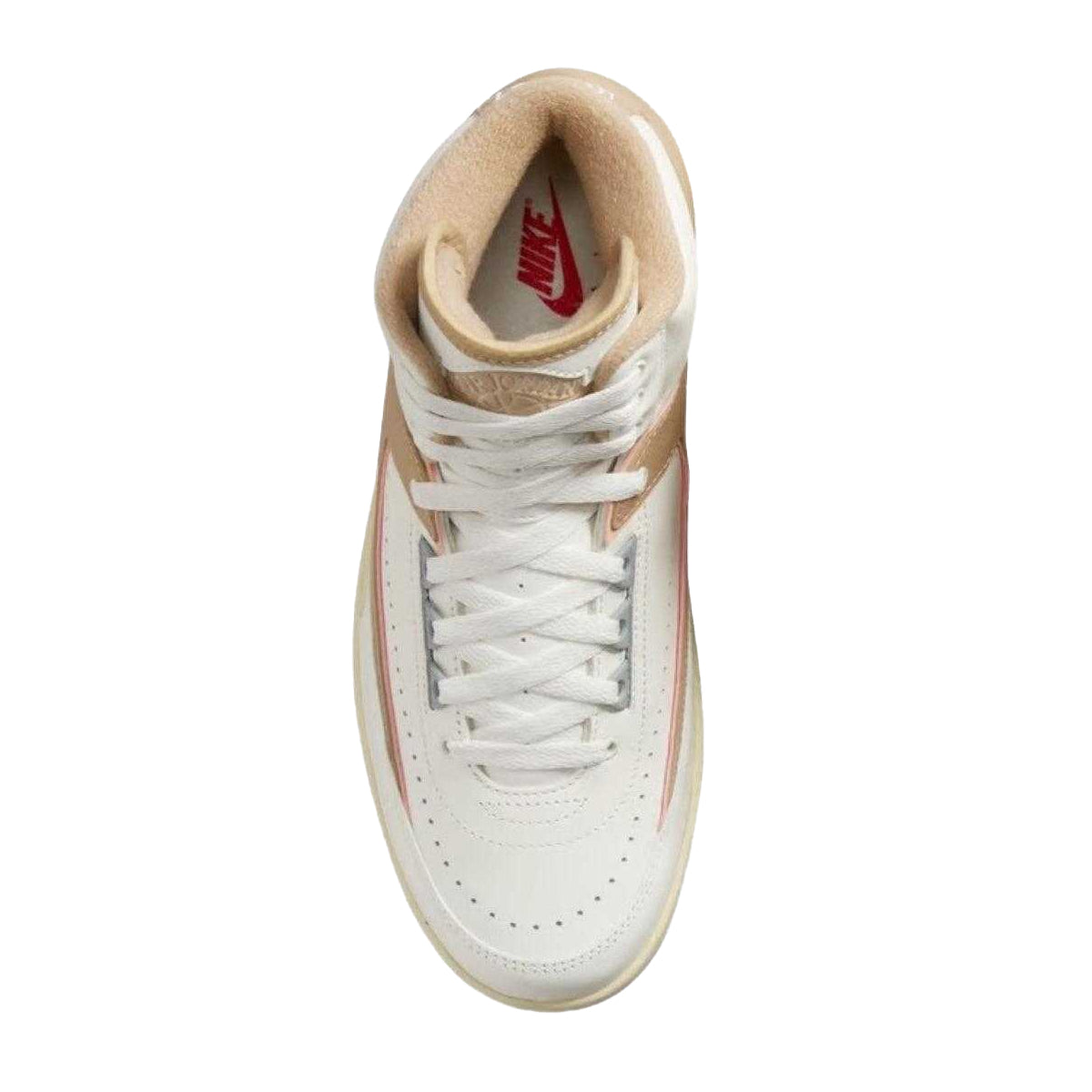 White-Tan - Lifestyle - Nike Mens Air Jordan 2 Retro Leather Trainers