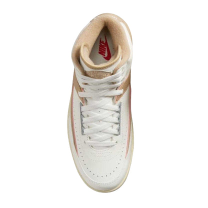 White-Tan - Lifestyle - Nike Mens Air Jordan 2 Retro Leather Trainers