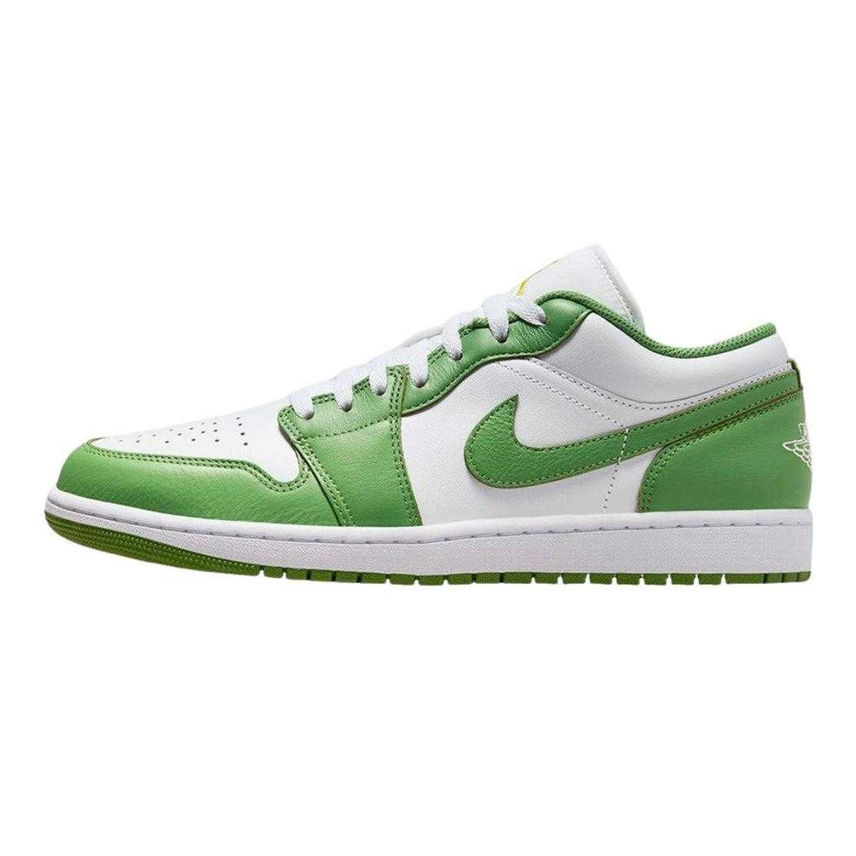 Green-White - Side - Nike Mens Air Jordan 1 Leather Low Trainers